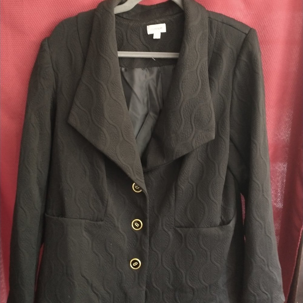 Black Textured Blazer/Jacket w/ Gold&Black Buttons